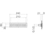 Technische tekening, Dornbracht WATER BAR inbouw zijdouche Platina Mat, 3651797906