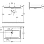 Technische tekening, Grohe Cube wastafel wandmontage met kraangat met overloop 60x49cm wit, 3947300H