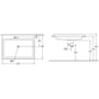Technische tekening, Grohe Cube wastafel inbouw met kraangat met overloop 60x49cm wit, 3947900H