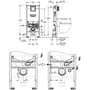 Technische tekening, Grohe Rapid SLX inbouwreservoir met bevestiging 113cm, 39596000
