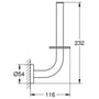 Technische tekening, Grohe Essentials Closetrolhouder reserve Nickel Geborsteld, 40385EN1