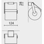 Technische tekening, ZACK Atore Toiletrolhouder met Klep 12,4x2,8 cm Glans RVS, 40453