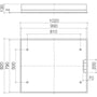 Technische tekening, Dornbracht RAIN SKY M regenpaneel voor plafondinbouw, handmatige besturing RVS Gepolijst, 4110097985