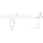 Technische tekening, Emco System 2 Spiegelklemlamp LED Horizontaal 40 cm Chroom, 449200105