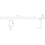 Technische tekening, Emco System 2 Spiegelklemlamp LED Horizontaal 50 cm Chroom, 449200106