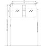 Technische tekening, Line 45 Spiegelkast 120x13,5x60 cm excl. Verlichting Beton Zilver, 5TY120003BZ