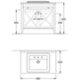 Technische tekening, Villeroy & Boch Hommage Wastafelonderkast 98,5x62x85 cm Wit Alpin Ceramic+, 8980A1R1