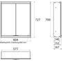 Technische tekening, Emco Prime 2 LED Spiegelkast 2 deuren inbouw 60x70 cm, 949705033