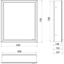 Technische tekening, Emco Asis Prime inbouw spiegelkast met led verlichting 63x73 cm, 949705069