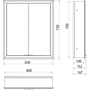 Technische tekening, Emco Asis Prime inbouwspiegelkast 360x730 met LED, 949705071