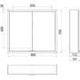 Technische tekening, Emco Asis Prime spiegelkast 800x700 mm met LED witglas, 949705162