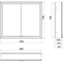 Technische tekening, Emco Asis Prime inbouwspiegelkast 830x730 mm met LED witglas, 949706172
