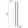 Technische tekening, Emco Asis Module 2.0 inbouwmodule kast dubbele spiegel 1580x310 mm, 972209913