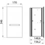 Technische tekening, Emco Asis module 2.0 inbouwmodule closetrolhouder rechts wit, 972427421
