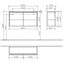 Technische tekening, Villeroy & Boch Subway 2 0 Sideboard 75,8x23,5x40 cm Oak Graphite, A7041SFQ