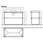 Technische tekening, Villeroy & Boch Antheus onderstel met glazen planchet 108x52,3x73 cm RVS Gepolijst, B0645000