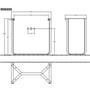 Technische tekening, Villeroy & Boch Antheus onderstel 92,7x49,6x85,3 cm RVS Gepolijst, B0655000