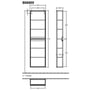 Technische tekening, Villeroy & Boch hoge Badmeubelkast 2 deuren links 48x20x170 cm Black Ash, B06800PW