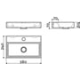 Technische tekening, Clou Mini WashMe Fontein met kraangat 38x24x7 cm Wit, CL/03.03130