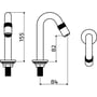 Technische tekening, Clou Freddo 10 toiletkraan RVS geborsteld, CL/06.03013.41