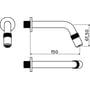 Technische tekening, Clou Freddo 11 toiletkraan 11 cm RVS geborsteld, CL/06.03015.41