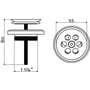 Technische tekening, Clou Mini Wash Me Plug RVS Geborsteld, CL/06.51020.41