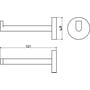 Technische tekening, Clou Flat Toiletrolhouder Mat Zwart 4,8x12,1x4,8 cm, CL/09.02031.21