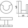 Technische tekening, Clou Flat Kledinghaak Dubbel 4,8x3,6 cm Mat Wit, CL/09.02066.20