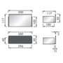 Technische tekening, Looox Colour Shelf Inbouw Planchet 30x11,7x5 cm RVS, CSHELF30RVS