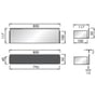 Technische tekening, Looox Colour Shelf Inbouw Planchet 80x11,7x5 cm Mat Zwart, CSHELF80MZ