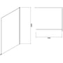 Technische tekening, Ben Delphi Inloopdouche met Cube Glas 100x200 cm Mat Zwart, DELPH100-88H