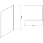 Technische tekening, Ben Delphi Inloopdouche met Cube Glas 110x200 cm Mat Zwart, DELPH110-88H