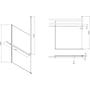 Technische tekening, Ben Delphi Profiel met Planchet en Plafondsteun Links Mat Chroom, R80DEFRISOFS-B