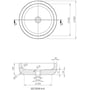 Technische tekening, Forzalaqua Verona travertin opzetkom 40x12cm, FZ100008