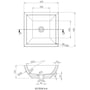 Technische tekening, Forzalaqua Siracusa travertin opzetkom 40x15cm, FZ100012