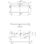 Technische tekening, Forzalaqua Palermo wastafel 100,5x51,5x9cm 1 kraangat Graniet Gebrand, 8010271