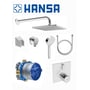 Hansa Bluebox showerset met hoofdouche - vierkant roset