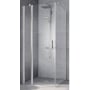 Kermi Pega deur met vast segment links 80x200 cm Helder Glas/Zilver Glans
