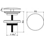 Technische tekening, Clou Pollux Plug met afdekkap RVS Geborsteld, HI/PO10.27
