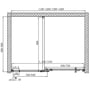Technische tekening, Saqu Laniko (Nis)schuifdeur 140x200 cm Aluminium / Helder Glas, SL140200