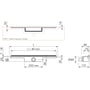 Technische tekening, Easy Drain M-Line Douchegoot met waterslot 30 120 cm RVS, M-LINE-1200-30