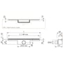 Technische tekening, Easy Drain M-Line Douchegoot met waterslot 50 120 cm RVS, M-LINE-1200-50