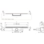 Technische tekening, Easy Drain M-Line Douchegoot met waterslot 50 70 cm RVS, M-LINE-700-50