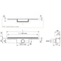 Technische tekening, Easy Drain M-Line Douchegoot 90 cm met waterslot 50 RVS, M-LINE-900-50