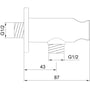 Technische tekening, Saqu complete inbouw regendoucheset 2-greeps vierkant chroom, 31207510SET