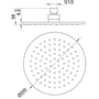 Technische tekening, Ben Round Hoofddouche metaal 20cm RVS-Look, RDRN200BN