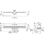Technische tekening, Easydrain S-line douchegoot voor natuursteen 100 cm RVS-look, SLINE1000HOOG