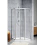 Sealskin Duka 1100 5-hoek 100x100(B)x190(H)cm (deurmaat 63.6, met pendeldeur) wit helder glas + sealglas