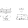 Technische tekening, Villeroy & Boch Subway bad 170 x 75 cm Wit, UBA170SUB2V01