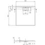 Technische tekening, Villeroy & Boch Architectura Douchebak Acryl 80x80 cm Wit, UDA8080ARA148V1